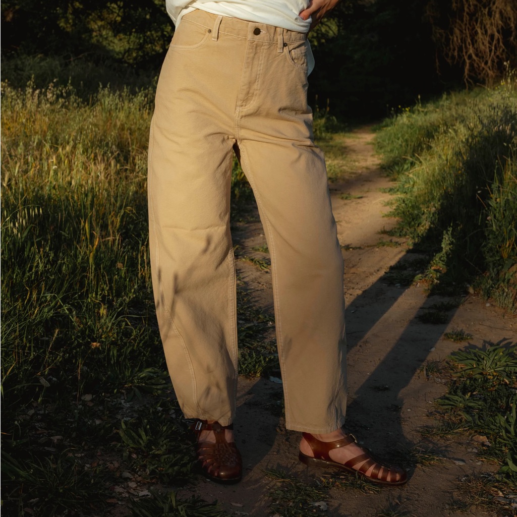 Nwt Rudy Jude Roper Barrel-Leg Jeans In Tan Sz4 / 32 Waist